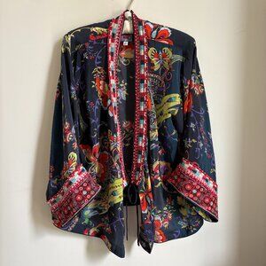 Johnny Was XS Embroidered Boho Blouse Top/Kimono